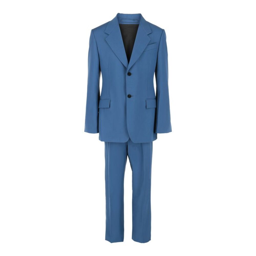 Ferragamo Wool Two-Piece Suit Blue Mens